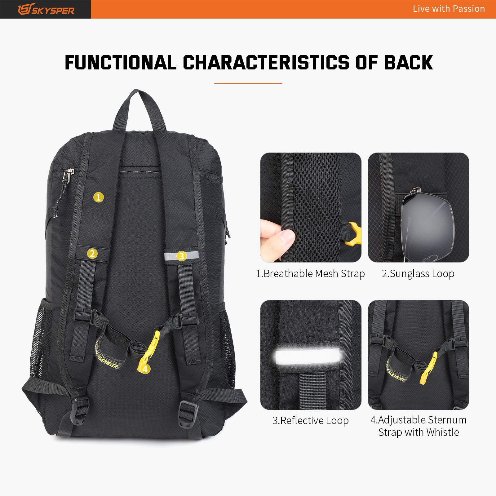 skysper wanderrucksack 30l Reiserucksack ultraleicht faltbar großes 30 Liter Volumen – SKYSPER.DE